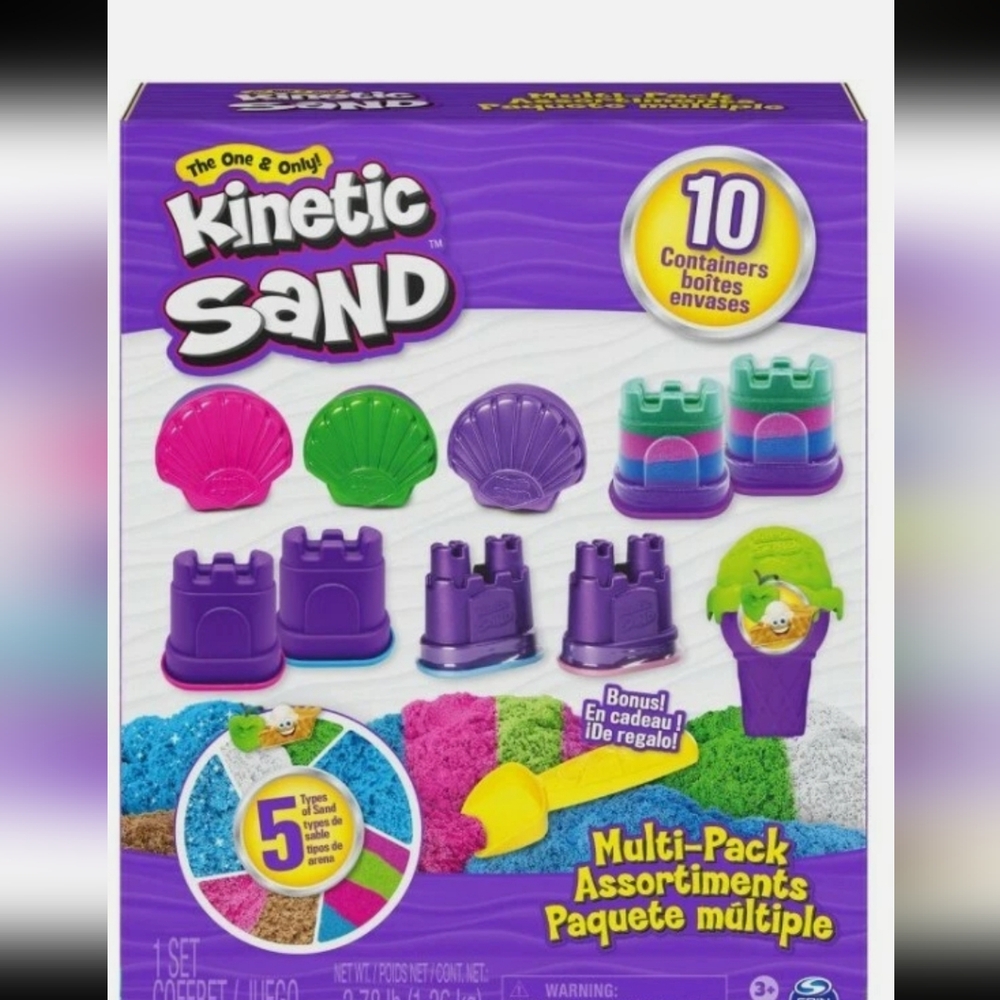 New!Kinetic Sand 10-Container 5 Types Of Sand Multipack